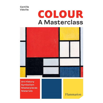 'Colour A Masterclass' book cover featuring a grid with different colours and shaped rectangles and squares.