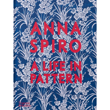 'A Life in Pattern' book cover featuring a blue and white floral pattern and the title in red.