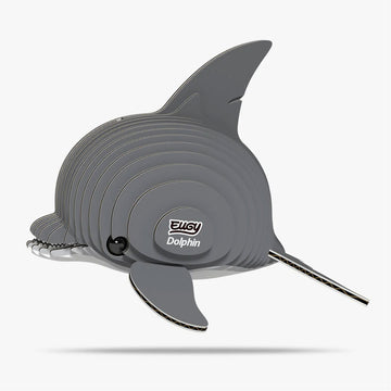 Gray dolphin-shaped model with a visible brand logo on a white background.