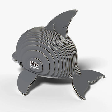 Gray dolphin-shaped model with a visible brand logo on a white background.