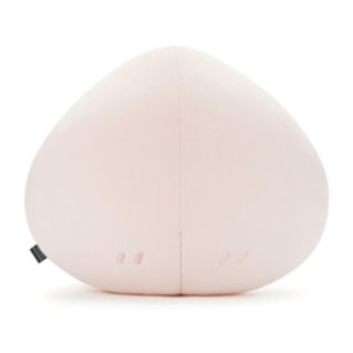 Cute plush toy with a round shape and pink cheeks on a white background.