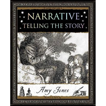 'Narrative Telling the Story' book cover featuring an illustration of an old man telling a story to children.