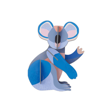 A 3D koala model made from coloured cardboard.