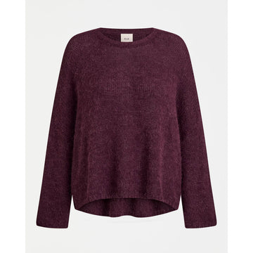 Maroon sweater on a white background.