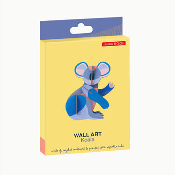 A 3D koala model made from coloured cardboard.