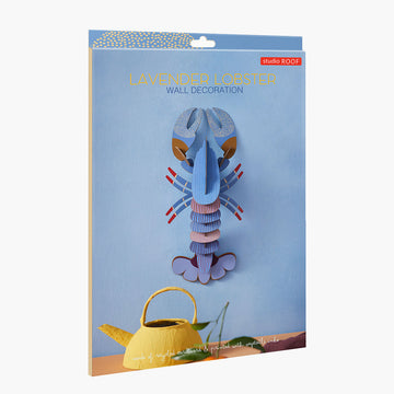 A coloured cardboard model shaped like a lobster.