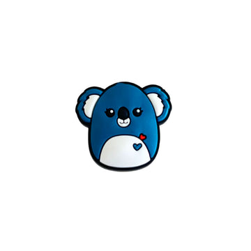 A koala shaped shoe charm made from PVC.