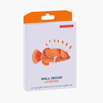 Colorful fish-shaped 3D cardboard model on a white background.