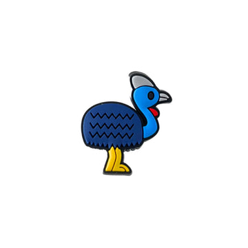 A PVC shoe charm shaped like a cassowary.