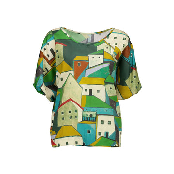 A green top illustrated with houses.