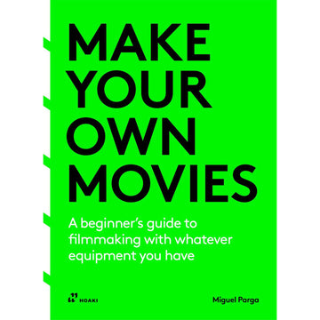 'Make Your Own Movies' book cover featuring the title written in black on a bright green background.