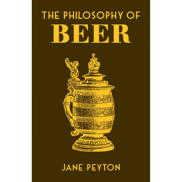 'The Philosophy of Beer' book cover featuring an illustration of a keg on a brown background.