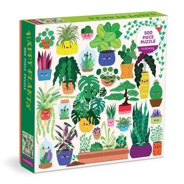 Puzzle box with colorful illustrations of plants on a white background.