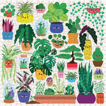 Puzzle box with colorful illustrations of plants on a white background.