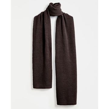 Brown scarf draped over a white background.