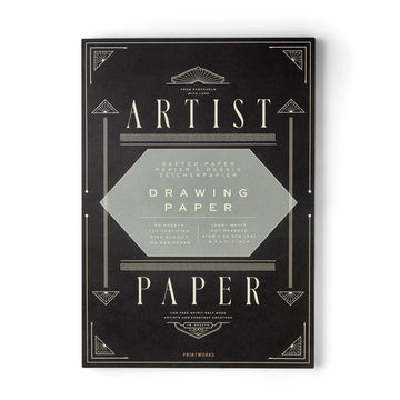 A black paper with the heading 'Artist Paper' with a triangular design.