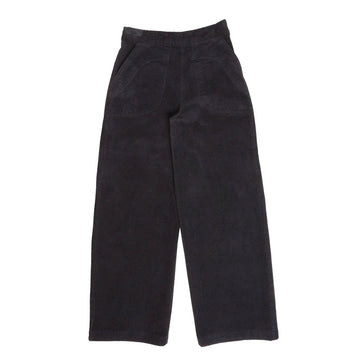 Black velvet pants on a white background.
