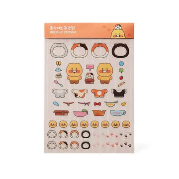 A sticker set featuring a plush bear doll with dress up features.