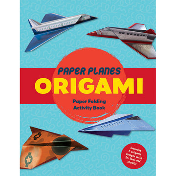 'Paper Planes Origami' book cover featuring images of four paper planes printed with detail and colour.