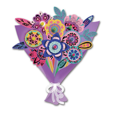 An illustration of a flower bouquet with scratch details.