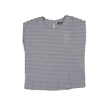 Black and white checkered sleeveless tshirt on a white background