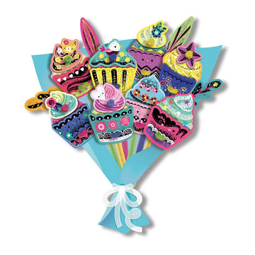 A skinny box with the heading 'Scratch Cupcake Bouquet' and an illustration of the cupcake bouquet.