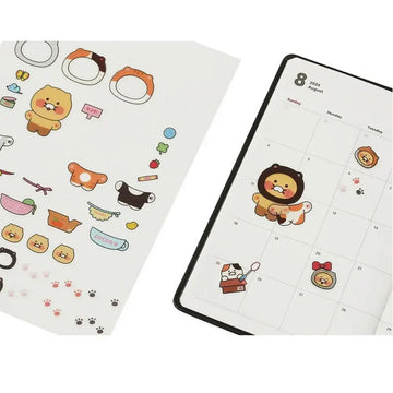 A sticker set featuring a plush bear doll with dress up features.