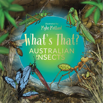 Book cover of 'What's That? Australian Insects' with illustrations of various insects.