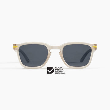 Sunglasses with a Good Design Award logo on a white background.