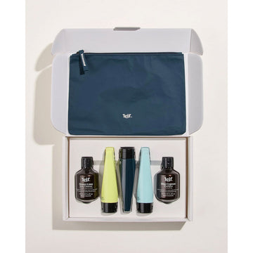 A white box with the heading 'Desert Lime' and five small cut outs showing coloured containers inside.