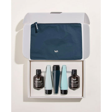 A white box with the heading 'Lemon Myrtle' and small cut outs showing the coloured containers inside.