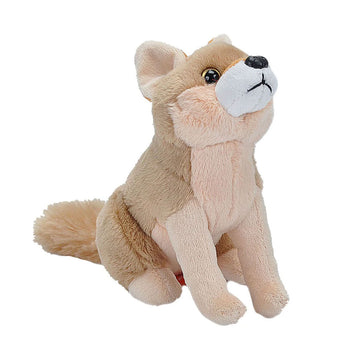 A dingo shaped soft toy in a siting position.