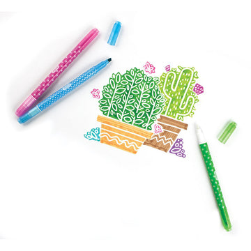 A set of twelve coloured markers in a box with a cut out window and the heading 'Make No Mistake!' written over the window.