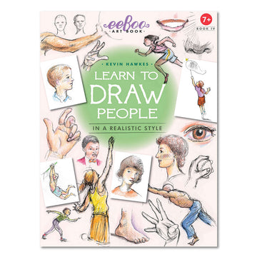 'Learn to Draw People in a Realistic Style' book cover featuring lots of illustrations of people in different poses.