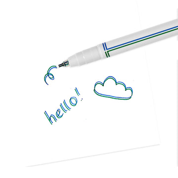 A pack of five markers in a white box with a large cut out window and the heading 'Seeing Double'.