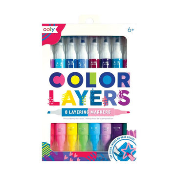A set of markers in a box with the heading 'Color Layers' and a window showing the markers inside.