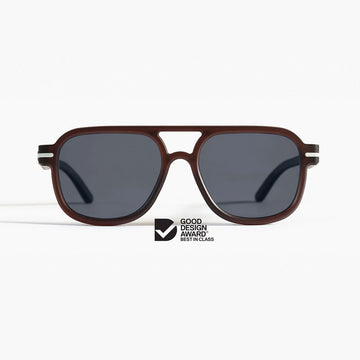 Sunglasses with a Good Design Award logo on a white background.
