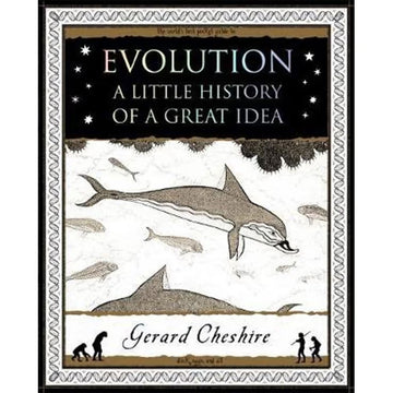 'Evolution A Little History of a Great Idea' book cover featuring an illustration of a dolphin in black and white.