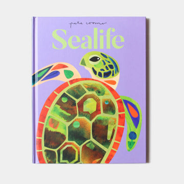 A book cover titled 'Sealife' with an illustration of a turtle.