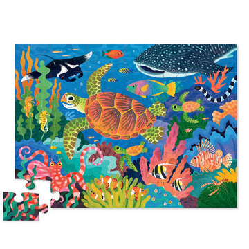 Crocodile Creek sea turtle floor puzzle packaging on a white background
