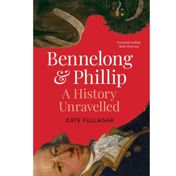 A red book with white writing and a man across the top and a man across the bottom of the cover.