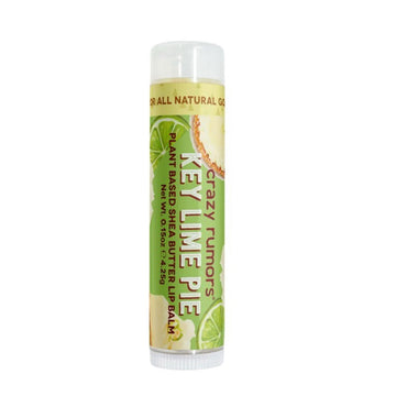 A tube of lip balm with the text 'Key Lime Pie' and images of limes.