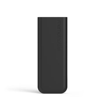 A black silicone sleeve designed to fit a slim memobottle.