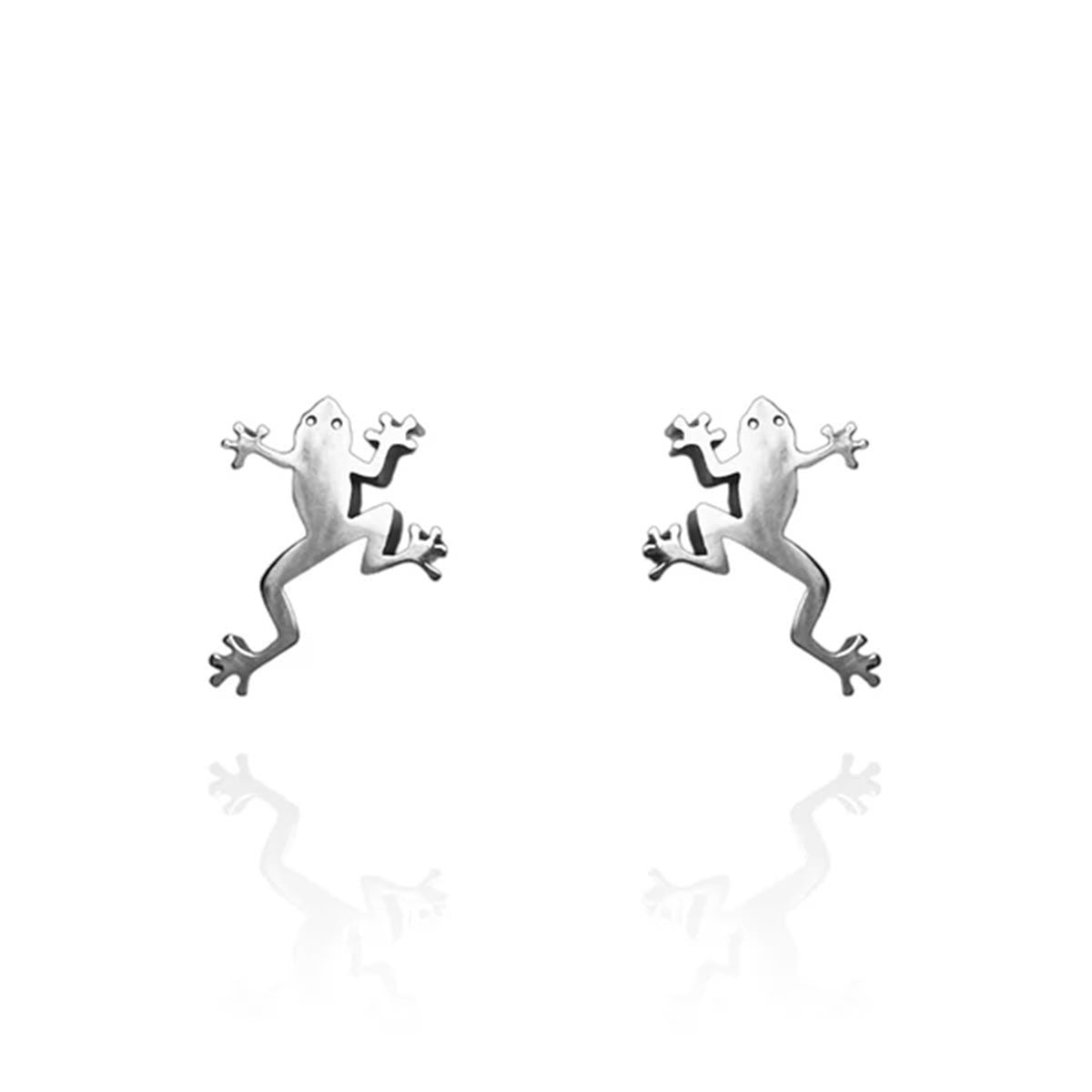 Earrings Green Tree Frog Silver Studs Originals Lab