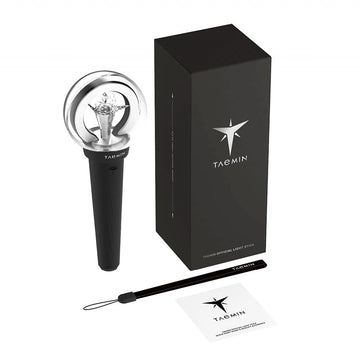 A light stick, black packaging box and black wrist strap pictured.