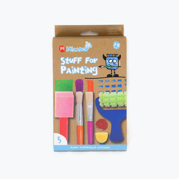 A box titled 'Stuff for Painting' with a photo of the brushes and rollers inside.