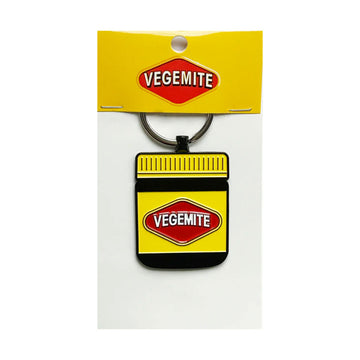 Vegemite keychain in packaging on a white background.