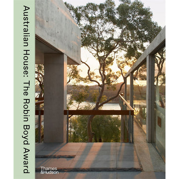 'Australian House: The Robin Boyd Award' book cover featuring a photo of a balcony overlooking a tree in an architectally designed home.