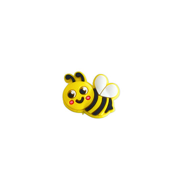 A bee shaped PVC shoe charm.