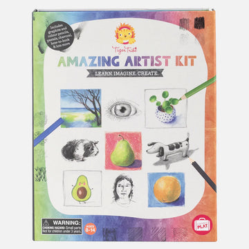 A box set titled 'Amazing Artist Kit' with a three by three grid of different drawings.